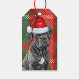 Urlaub Kariert mit einem Cane Corso Dog Weihnachte Geschenkanhänger