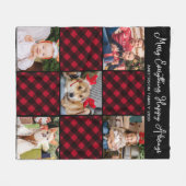 Urlaub Kariert Personalisiert Einzigartig 5 Foto C Fleecedecke (Vorderseite (Horizontal))