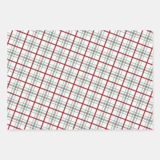 Urlaub kariert rot und grün geschenkpapier set (Vorderseite 2)