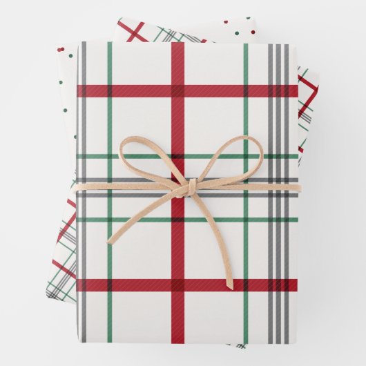 Urlaub kariert rot und grün geschenkpapier set (Beispiel)