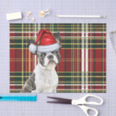 Urlaub Kariert Weihnachten Boston Terrier Dog Love Seidenpapier (Handwerk)