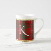 Urlaub Karierte Mit Monogramm China Tasse (Rechts)