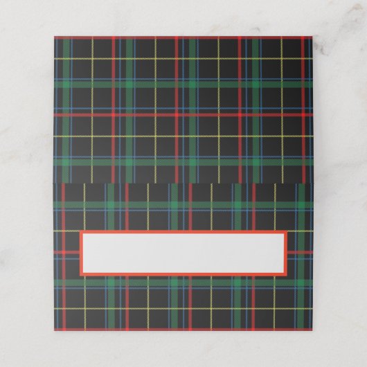 Urlaub Karierte Platzkarten (Außenseite Aufgefaltet)