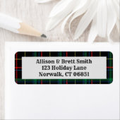 Urlaub Karierte Rücksendeadressen-Aufkleber (Insitu)