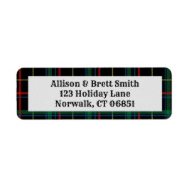 Urlaub Karierte Rücksendeadressen-Aufkleber