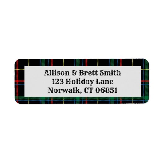 Urlaub Karierte Rücksendeadressen-Aufkleber (Vorne)