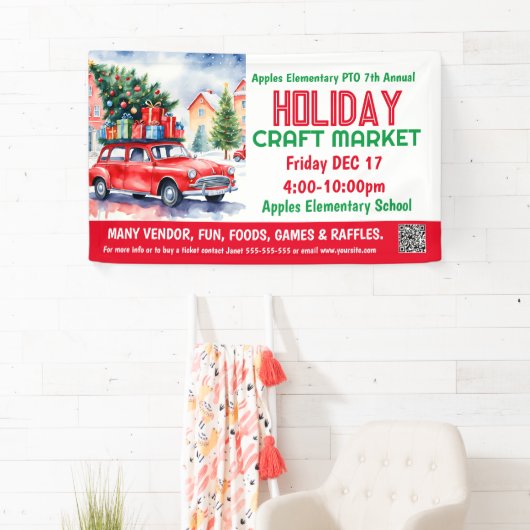 URLAUB Kunsthandwerksmarkt PTO PTA Kirche Banner (Insitu)