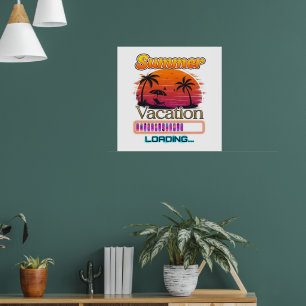 Urlaub lädt Sommer Sonnenuntergang Strand Poster
