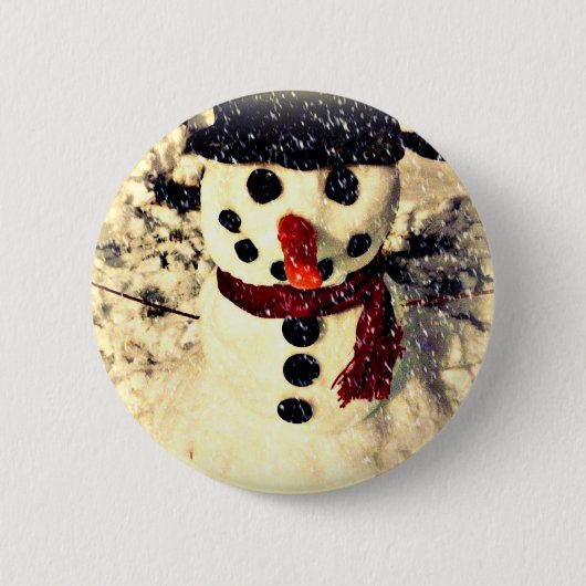 Urlaub lassen es schneebezaubernden Schneemann Button (Vorderseite)