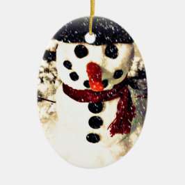Urlaub lassen es schneebezaubernden Schneemann Keramik Ornament