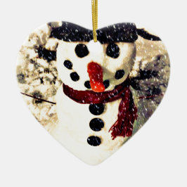 Urlaub lassen es schneebezaubernden Schneemann Keramik Ornament