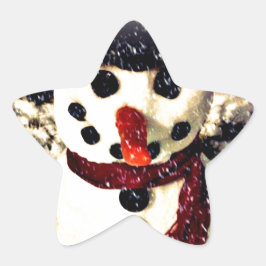 Urlaub lassen es schneebezaubernden Schneemann Stern-Aufkleber