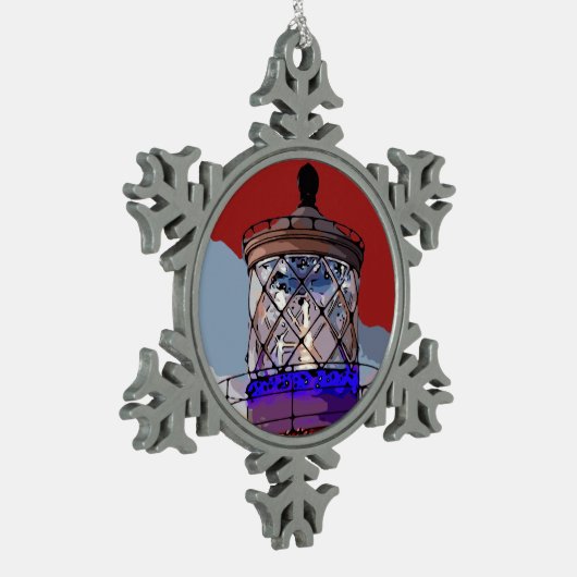 URLAUB LIGHTHOUSE SCHNEEFLOCKEN Zinn-Ornament (Links)