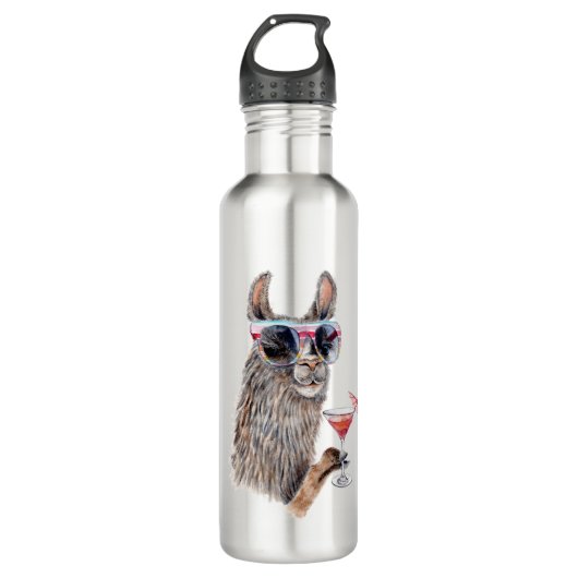 Urlaub Llama Edelstahlflasche (Vorderseite)