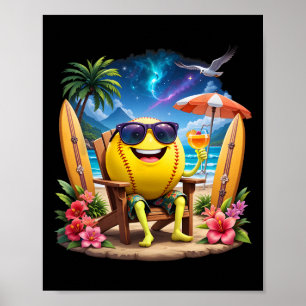 Urlaub Lustig Hawaii Softll Ll Hawaiianisch Tropis Poster