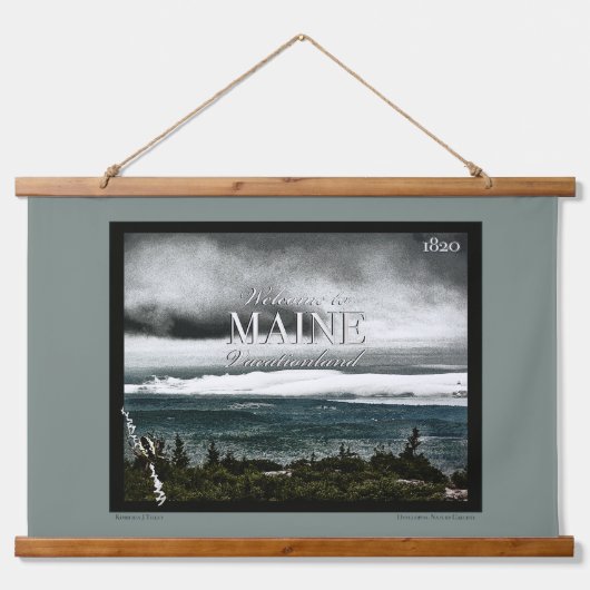 Urlaub, Maine Wandteppich Mit Holzrahmen (Vorne)