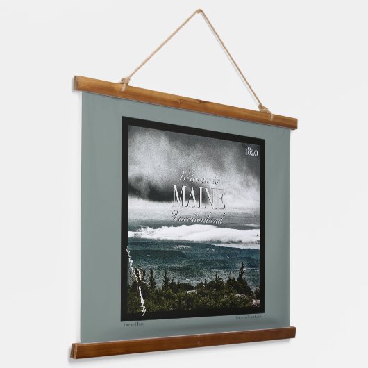 Urlaub, Maine Wandteppich Mit Holzrahmen (Gewinkelt)