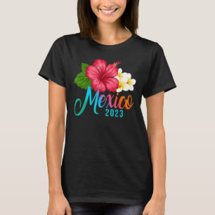 Urlaub Mexiko Tropischer Hibiskus Blume T-Shirt