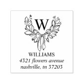 URLAUB MIT BOW Monogramm-Rücksendeadresse Permastempel (Design)