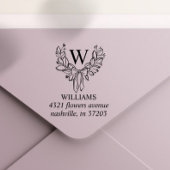 URLAUB MIT BOW Monogramm-Rücksendeadresse Permastempel