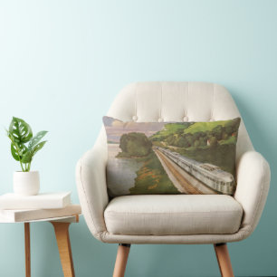 Urlaub mit dem Vintage-Zug, Lokomotive auf dem Lan Lendenkissen