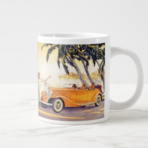 Urlaub mit der Familie im Oldtimer-Cabrio Jumbo-Tasse
