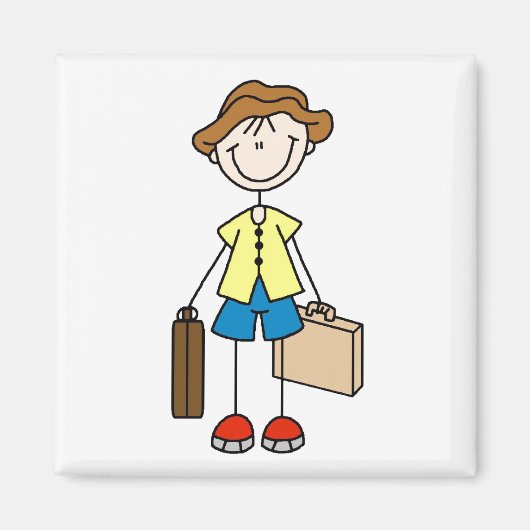 Urlaub mit Gepäckstück Magnet (Vorne)