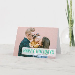 Urlaub Modern Foto   Lustige Stylische Familie Kor Feiertagskarte