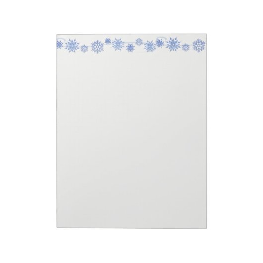 Urlaub Notepad-Blue Schneeflocken Notizblock (Rotiert)