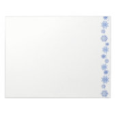 Urlaub Notepad-Blue Schneeflocken Notizblock (Vorderseite)