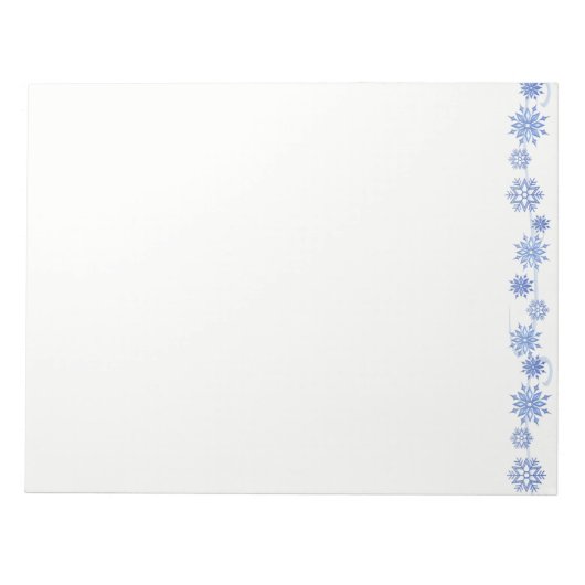 Urlaub Notepad-Blue Schneeflocken Notizblock (Vorderseite)