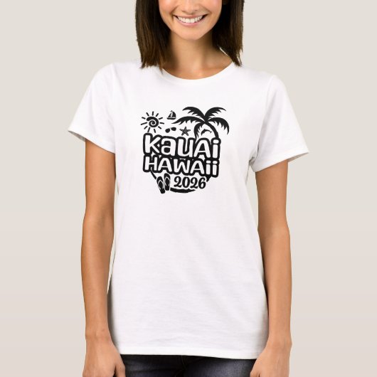Urlaub oder Reise nach Hawaii Kauai 2026 T-Shirt (Vorderseite)