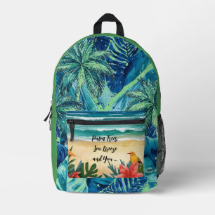 Urlaub, Palmen, Meeresbrise und Du, Sommer Bedruckter Rucksack