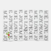 Urlaub PEACE. LIEBE. JOY. Christmas Holly Artisan Geschirrtuch (Horizontal)