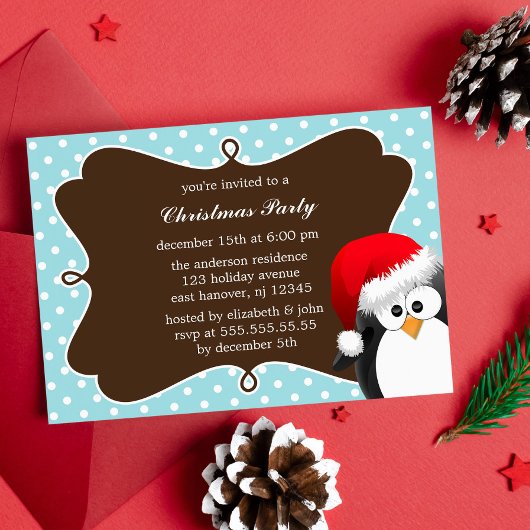 Urlaub Penguin Weihnachten Party Einladungen