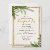 Urlaub Pine Boughs Komfort und Freude Einladung (Vorderseite)