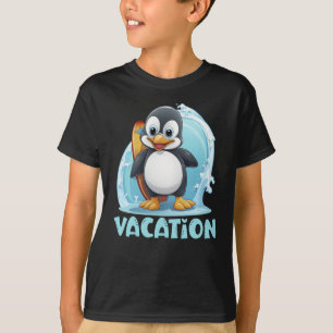 Urlaub Pinguin Surfbrett T-Shirt