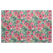URLAUB POPPIES Red Green Lush Floral Stoff (Fat Quarter (45,7 x 55,9 cm))