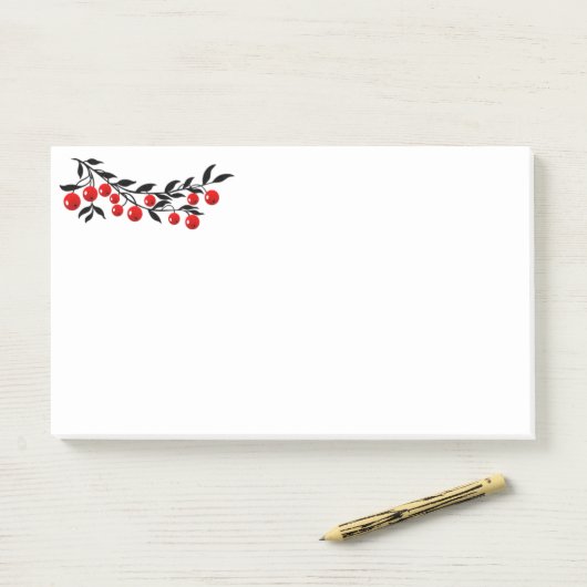 Urlaub Post-it-Notes-Winter Berries Post-it Klebezettel (Auf Schreibtisch)