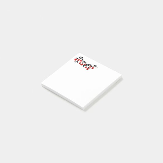 Urlaub Post-it-Notes-Winter Berries Post-it Klebezettel (angewinkelt)