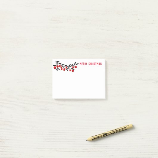 Urlaub Post-it-Notes-Winter Berries Post-it Klebezettel (Auf Schreibtisch)