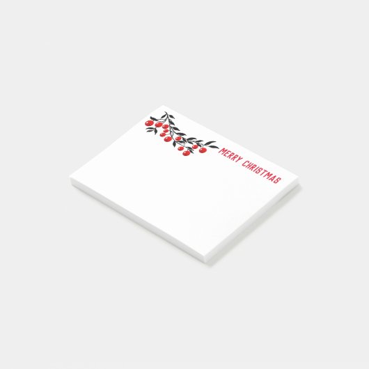 Urlaub Post-it-Notes-Winter Berries Post-it Klebezettel (angewinkelt)