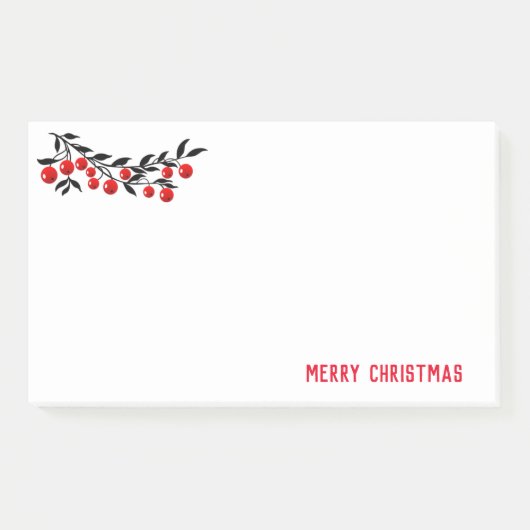 Urlaub Post-it-Notes-Winter Berries Post-it Klebezettel (Vorderseite)