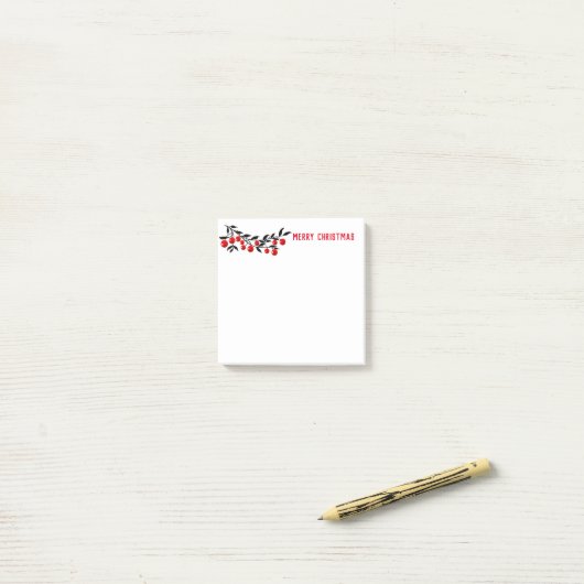 Urlaub Post-it-Notes-Winter Berries Post-it Klebezettel (Auf Schreibtisch)