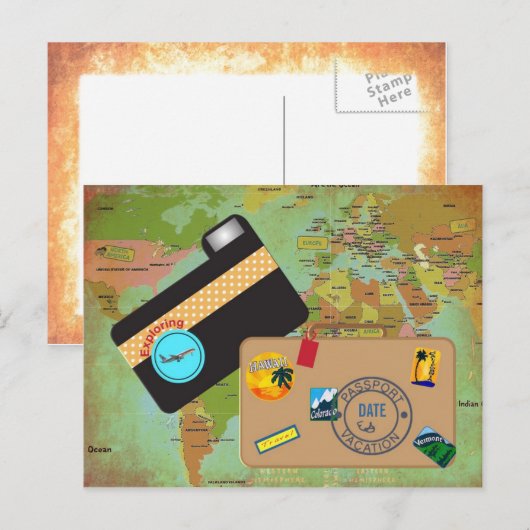 Urlaub Postkarte (Vorne/Hinten)
