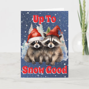 Urlaub Raccoons bis zum Schnee gut Feiertagskarte