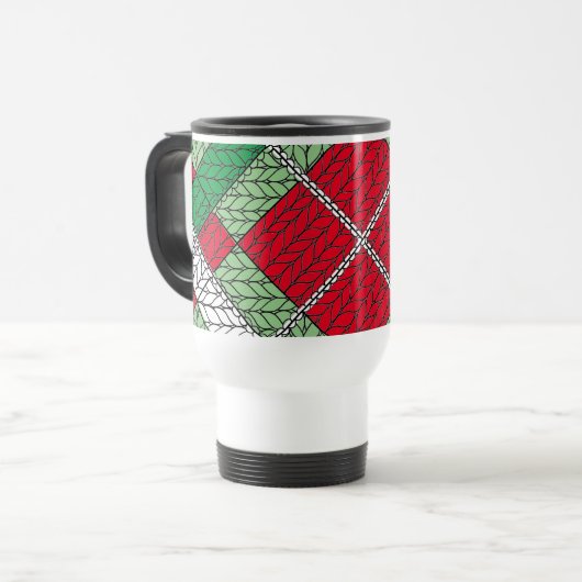 URLAUB RAUTE STRICK Travel Mug Reisebecher (Vorderseite Links)