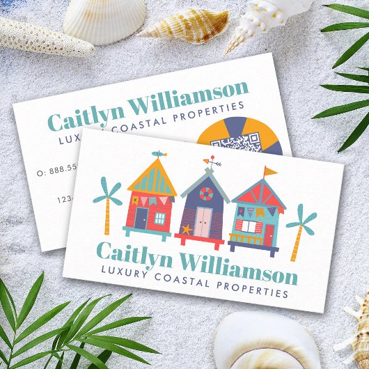 Urlaub Real Anwesen Agent QR Code Fun Beach House Visitenkarte