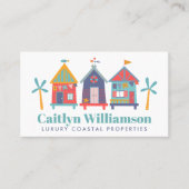 Urlaub Real Anwesen Agent QR Code Fun Beach House Visitenkarte (Vorderseite)