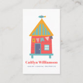 Urlaub Real Anwesen Foto QR Code Fun Beach House Visitenkarte (Vorderseite)